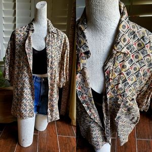 Casual silk button down shirt